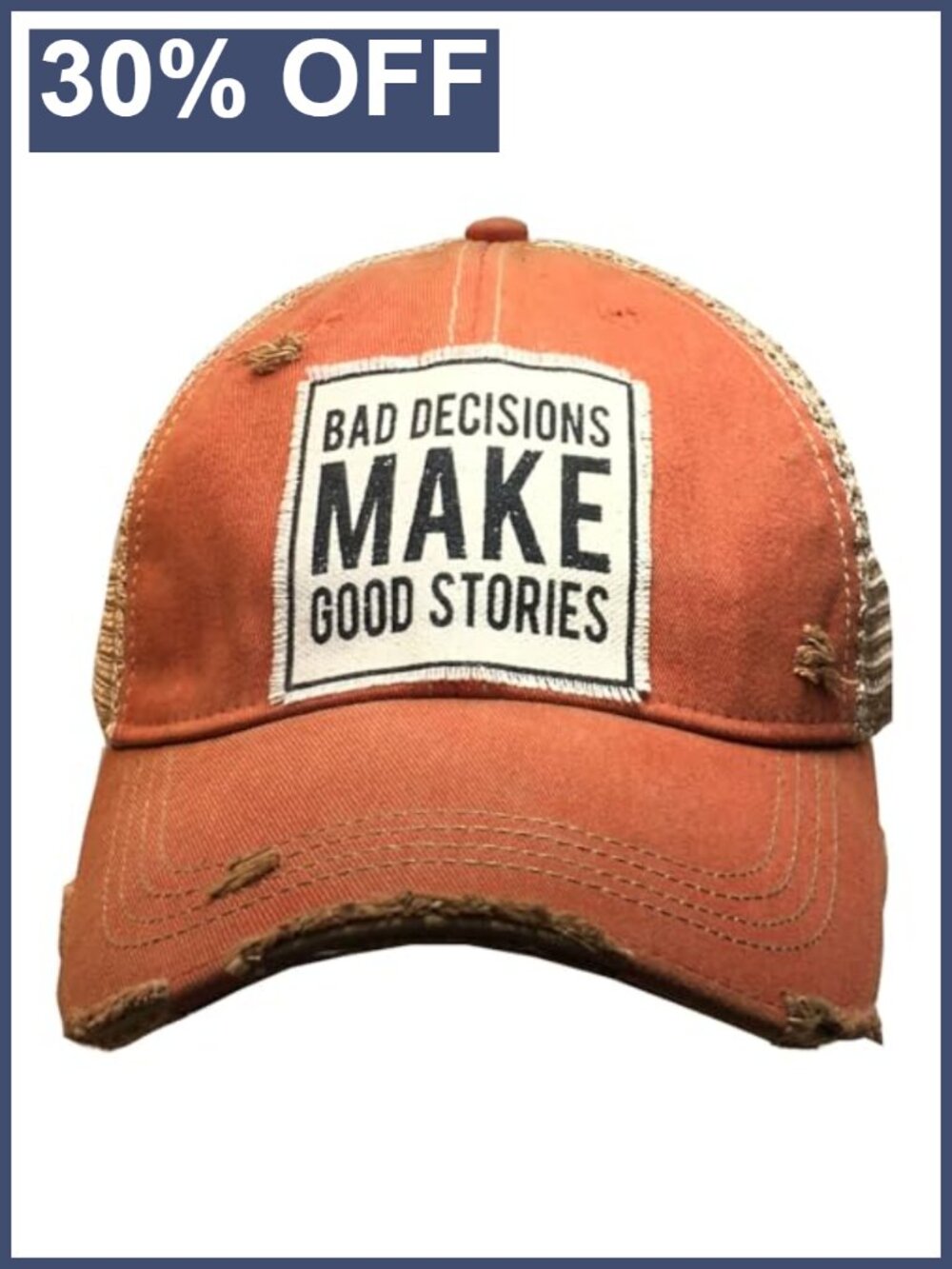 Distressed Trucker Baseball Cap Adjustable Snapback Novelty Hat